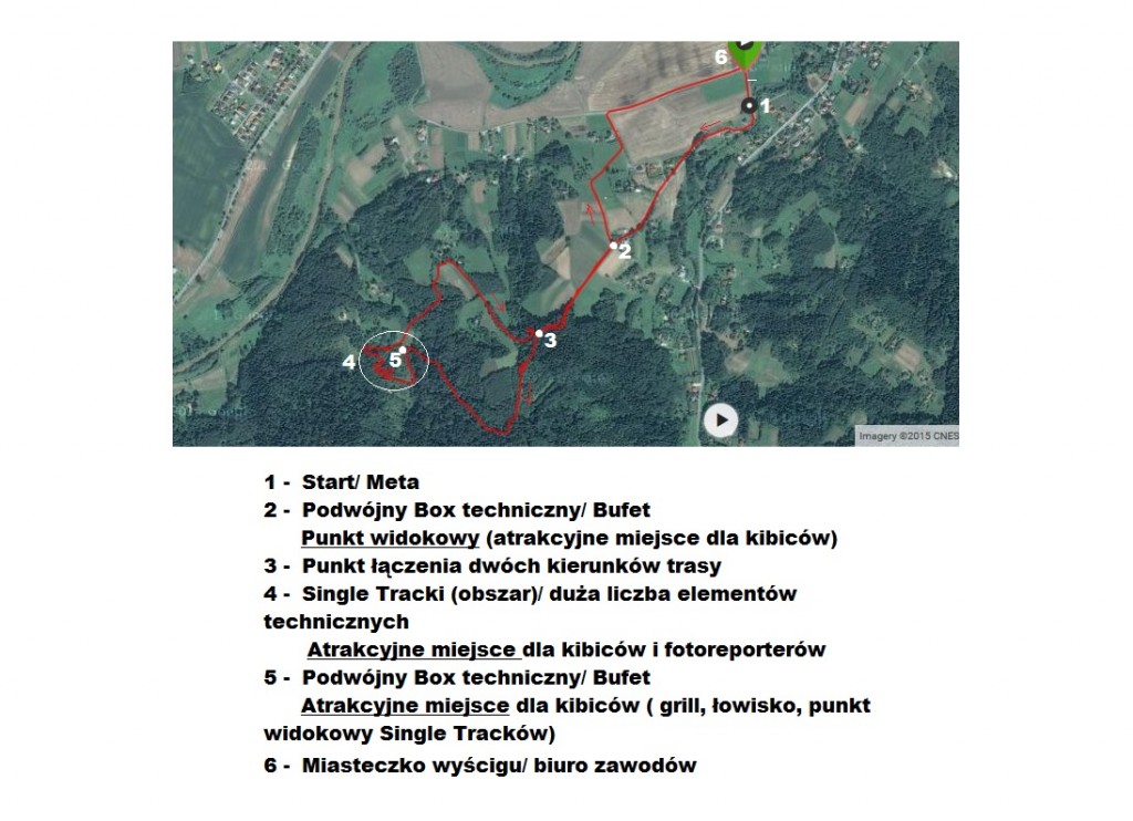 2015-08-09 Tuchów XCO - mapa trasy